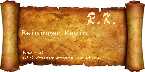 Reininger Kevin névjegykártya