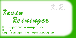 kevin reininger business card